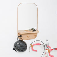 wall mirror silent butler - oak