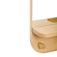 wall mirror silent butler - oak