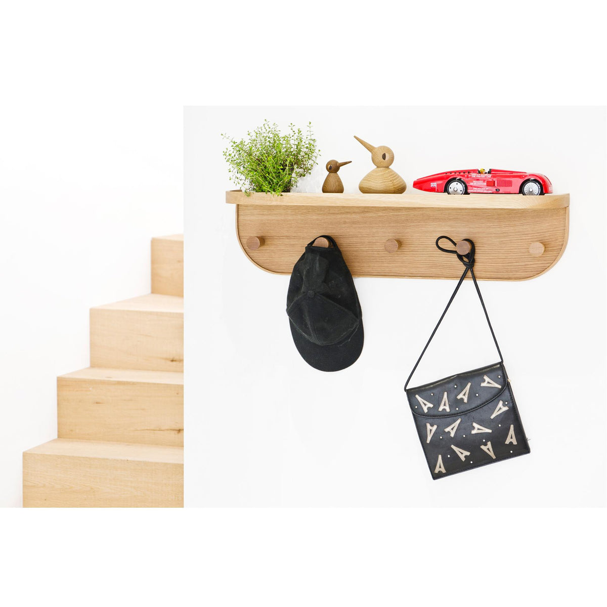 hallway organiser nook - oak