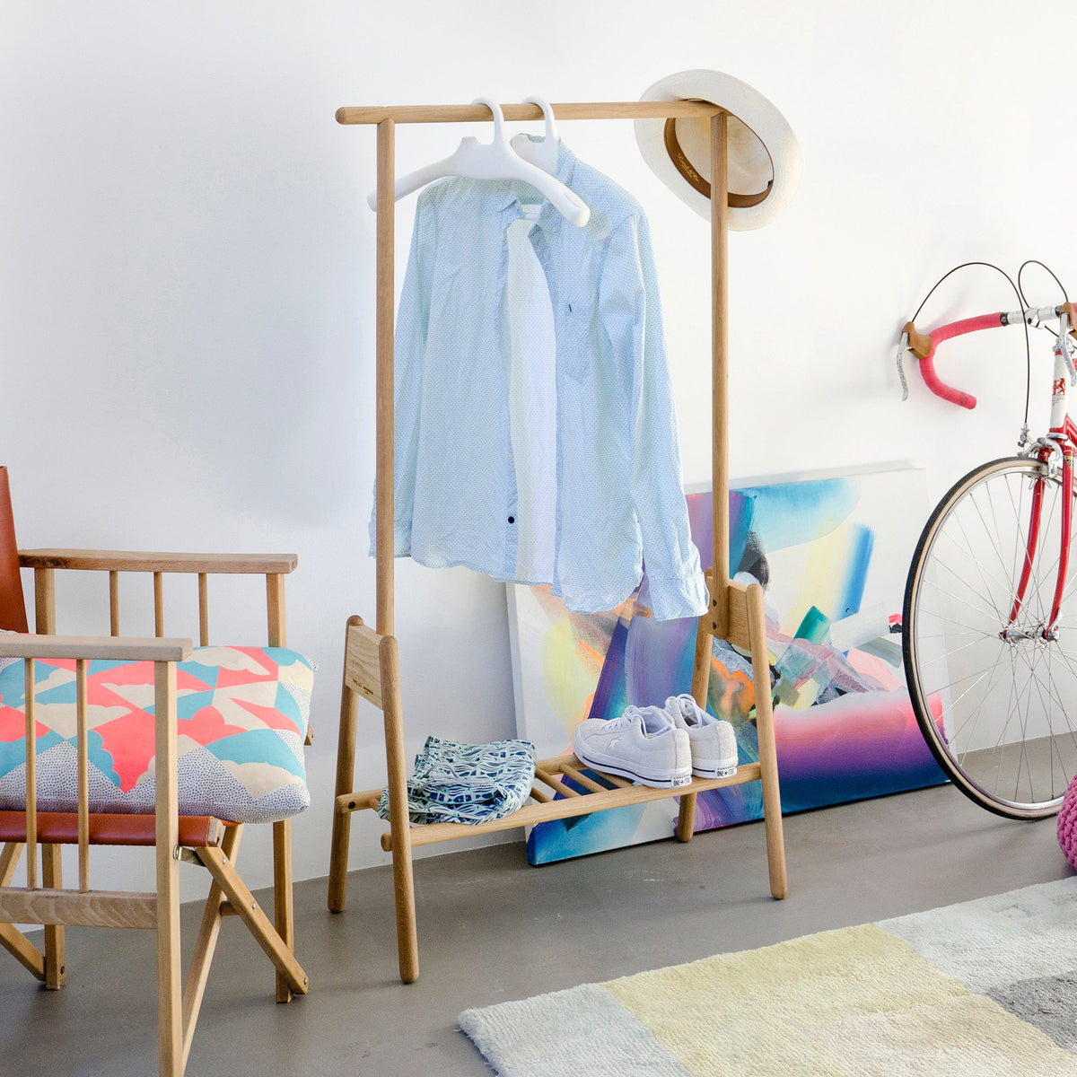 clothes rail hang up - oak
