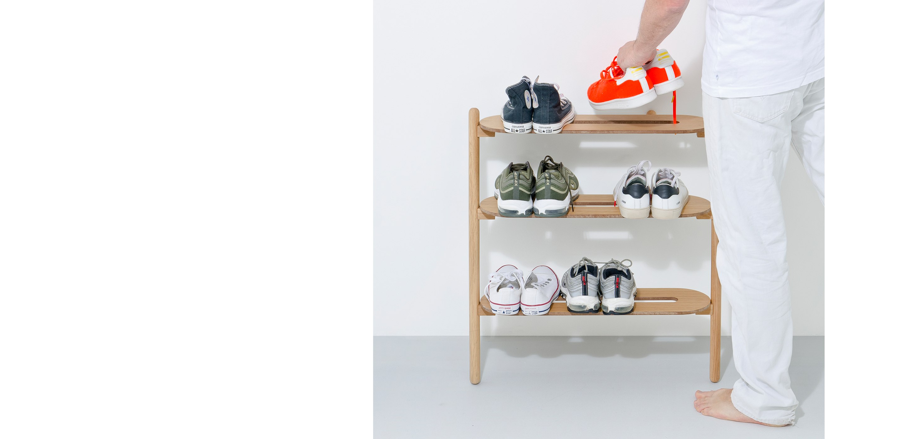 shoe rack made from oak