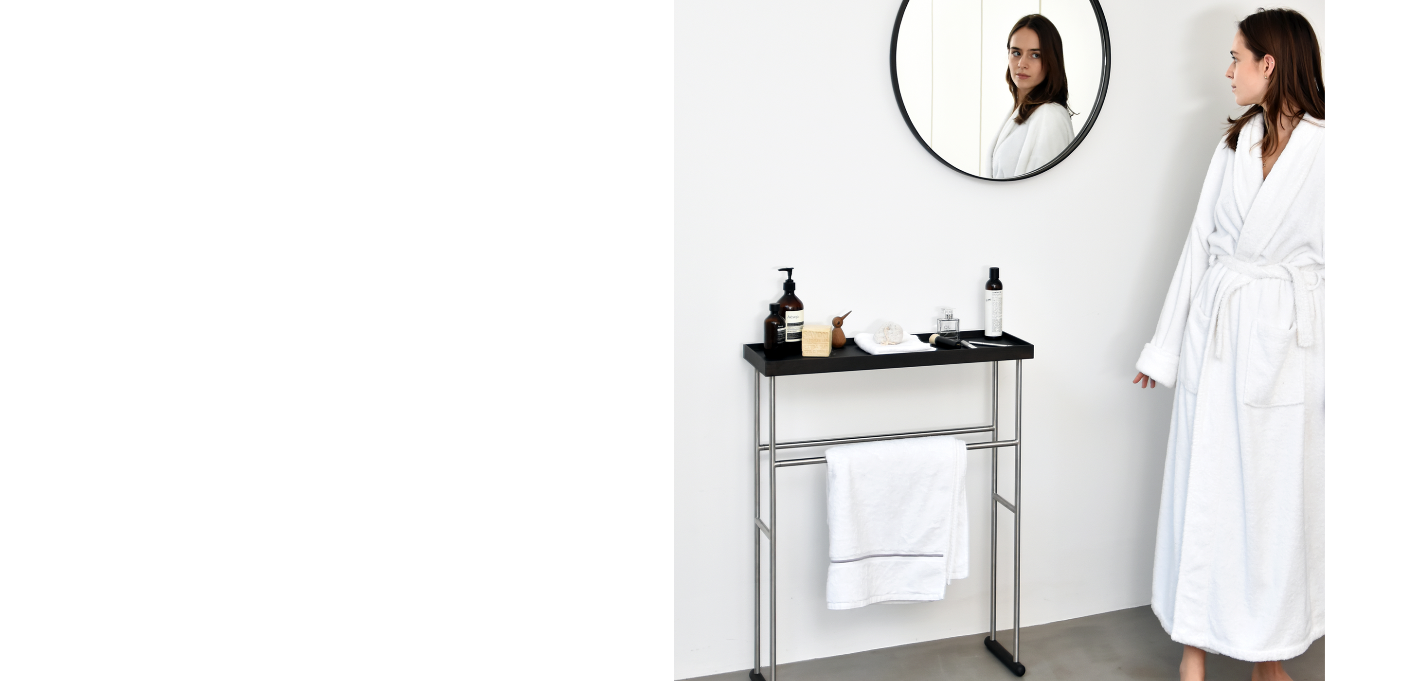 Bathroom mirror and towel rail