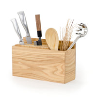 knife & utensils block - oak