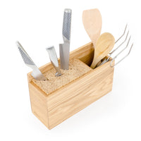 knife & utensils block - oak