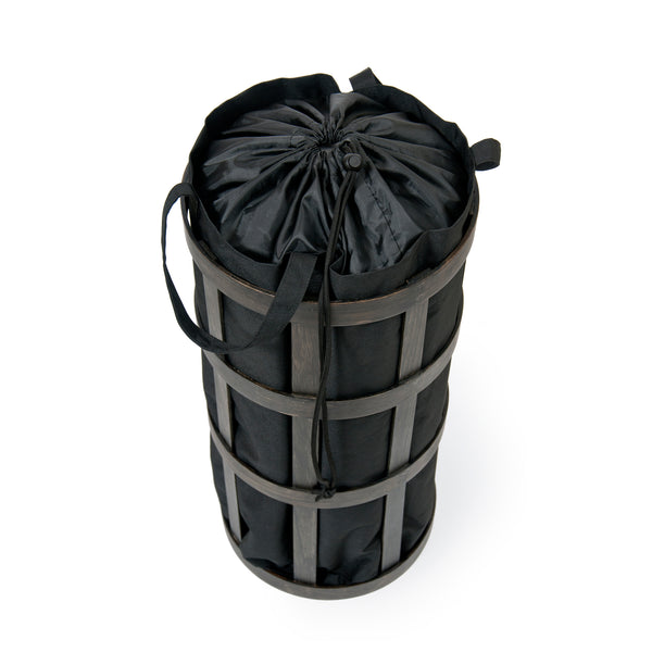 laundry basket cage - dark oak / black