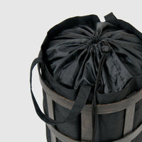 laundry basket cage - dark oak / black