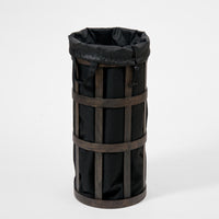 laundry basket cage - dark oak / black