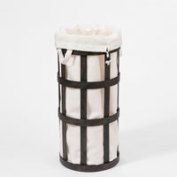 laundry basket cage - dark oak / white