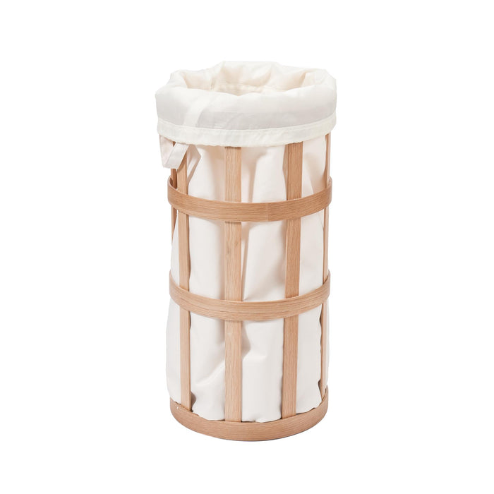 laundry basket cage - oak / white