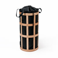 laundry basket cage  - oak / black