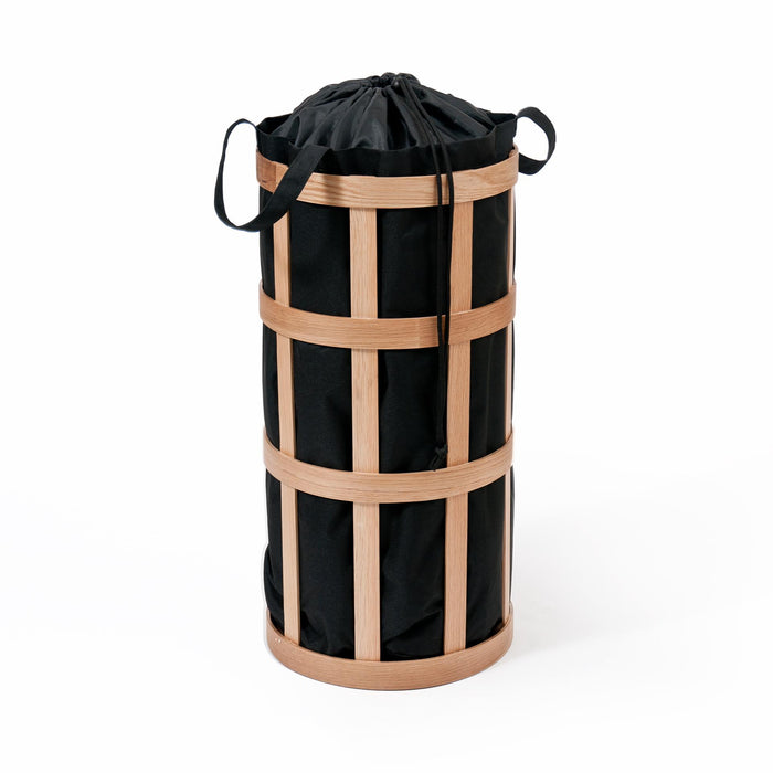 laundry basket cage  - oak / black