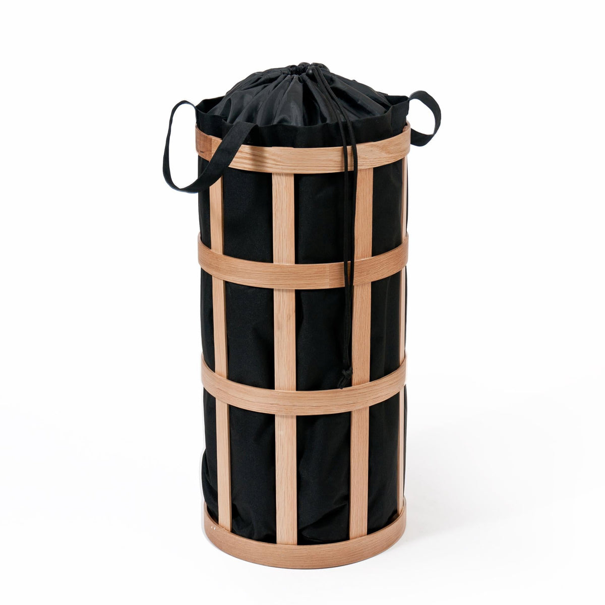 laundry basket cage  - oak / black
