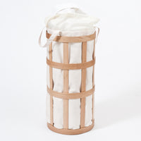laundry basket cage - oak / white
