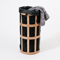 laundry basket cage  - oak / black