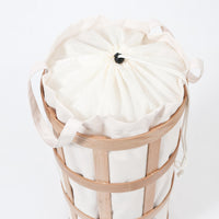 laundry basket cage - oak / white