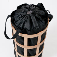 laundry basket cage  - oak / black