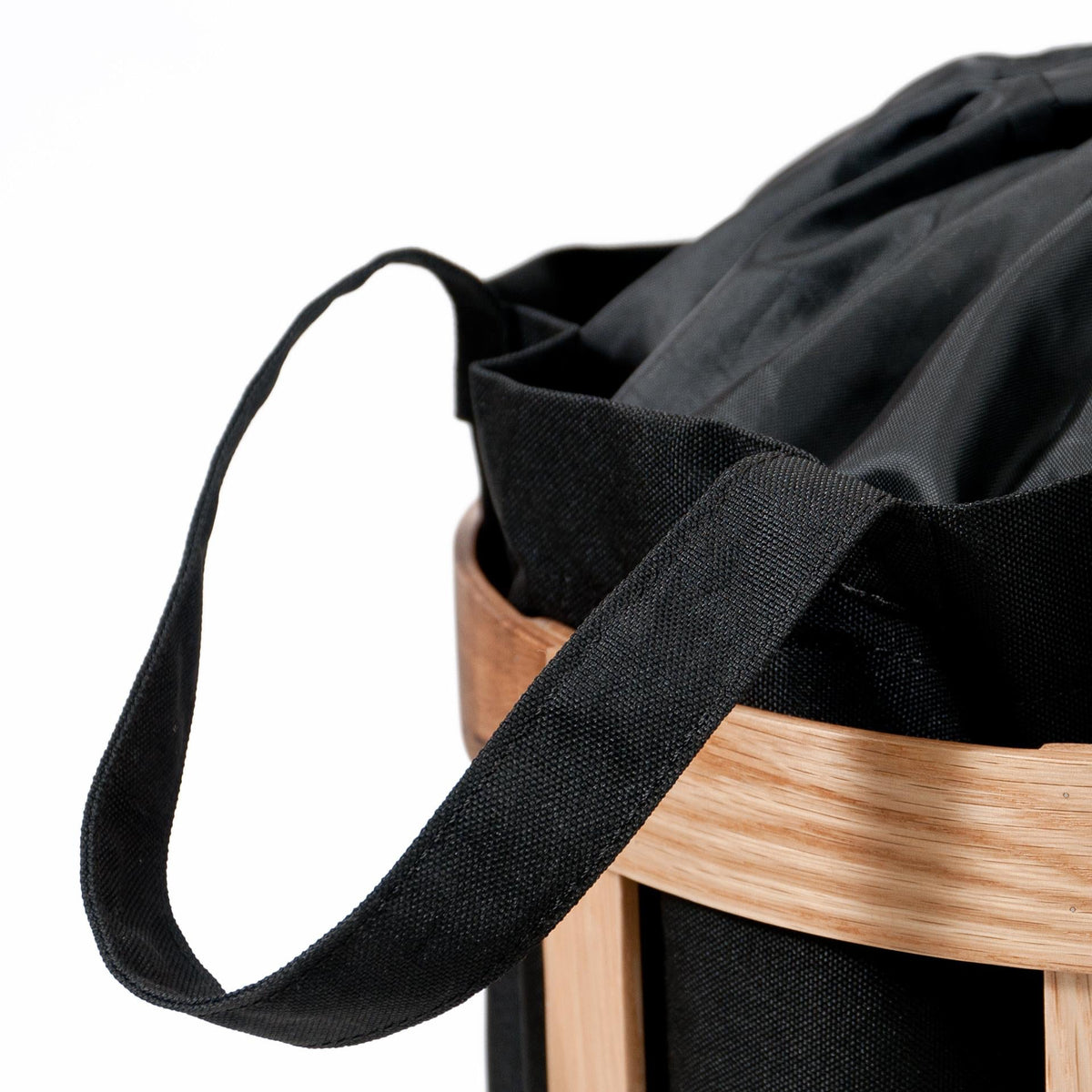 laundry basket cage  - oak / black