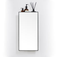 wall mirror 3 tray slimline - dark oak