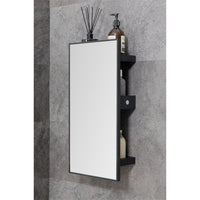 wall mirror 3 tray slimline - dark oak