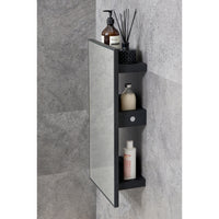 wall mirror 3 tray slimline - dark oak