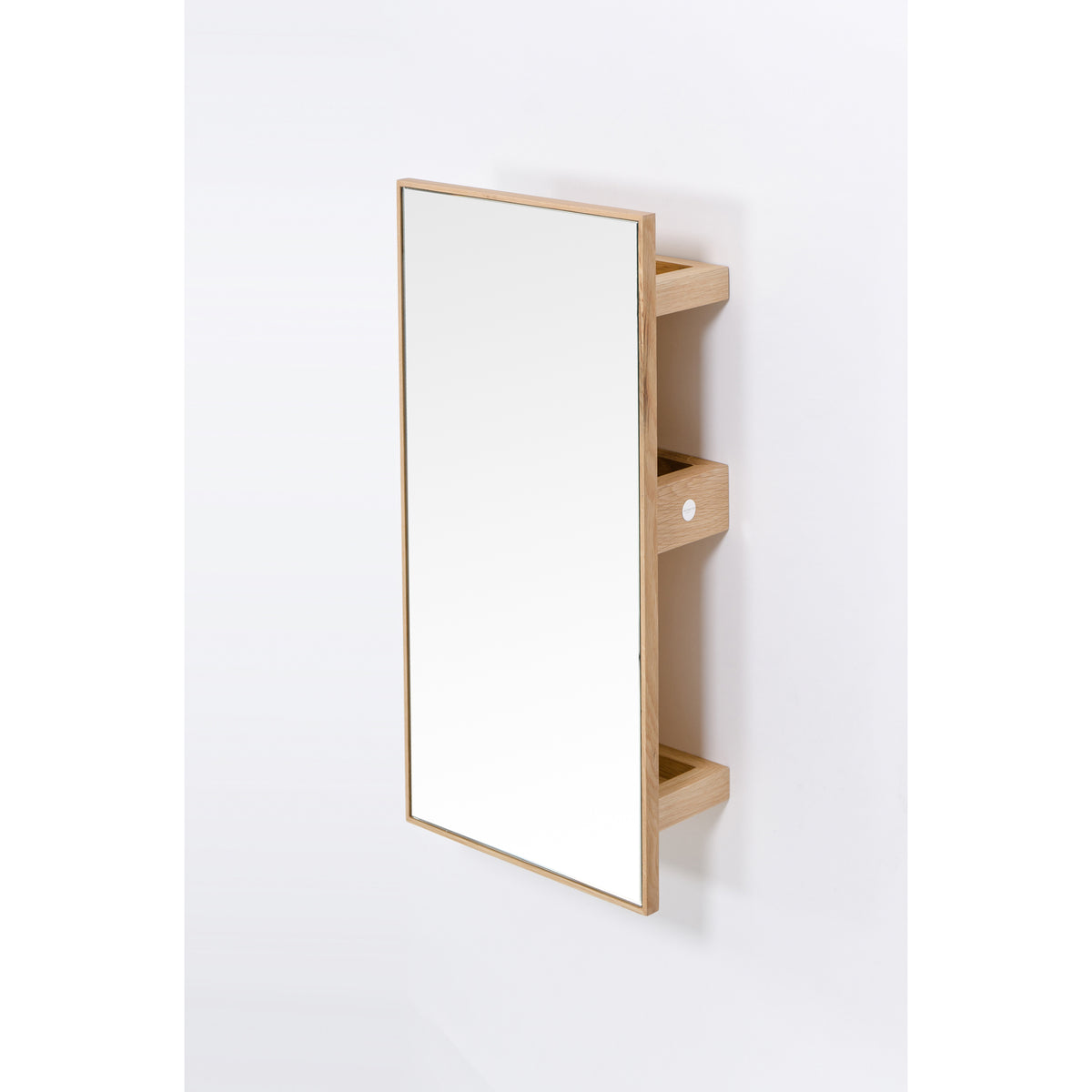 wall mirror 3 tray slimline - oak