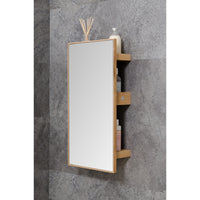 wall mirror 3 tray slimline - oak