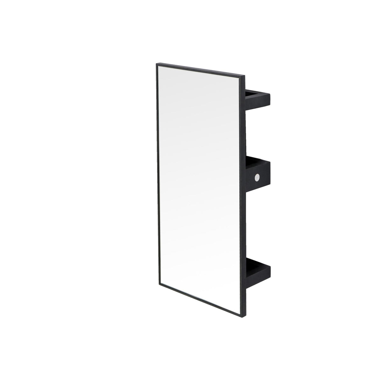 wall mirror 3 tray slimline - dark oak