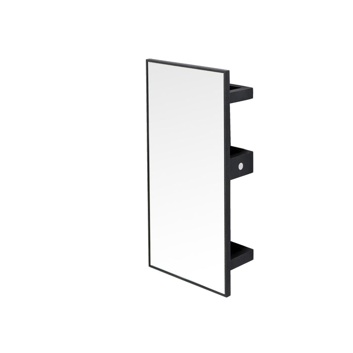 wall mirror 3 tray slimline - dark oak