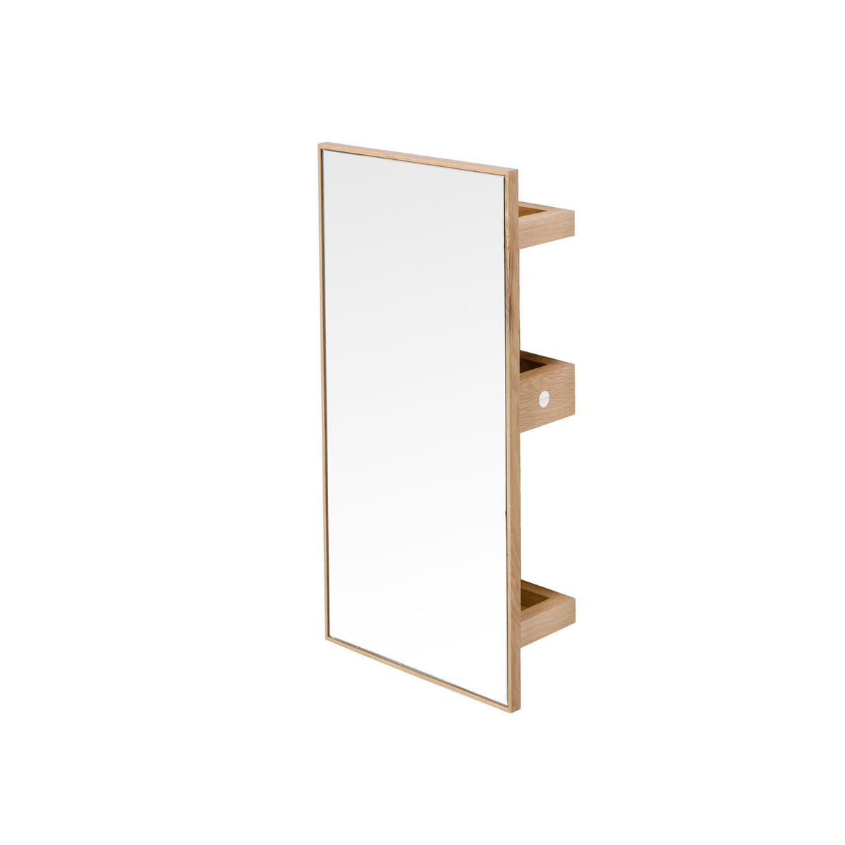 wall mirror 3 tray slimline - oak