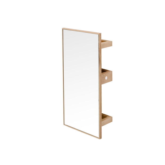wall mirror 3 tray slimline - oak