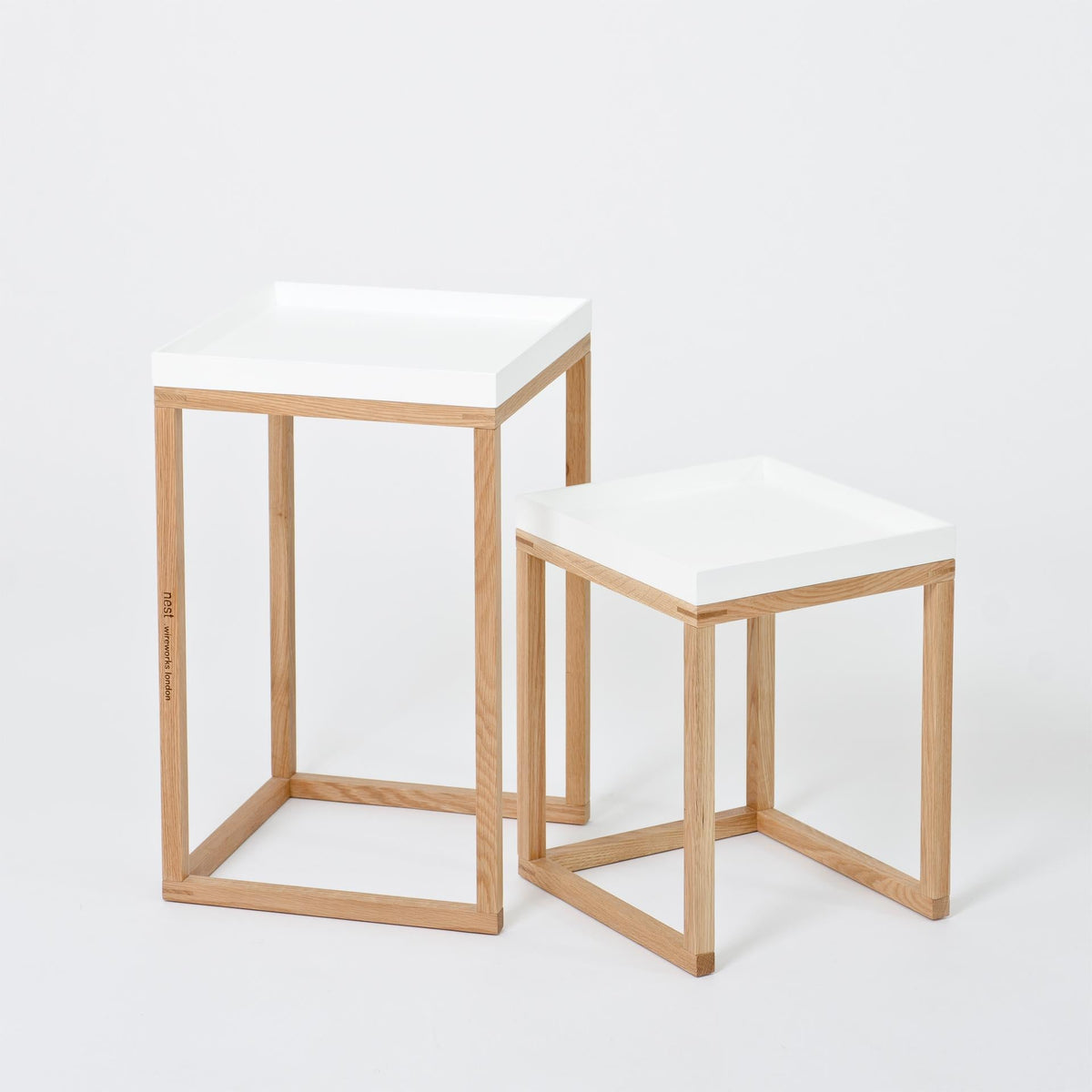 Side tables 'Nest' oak white