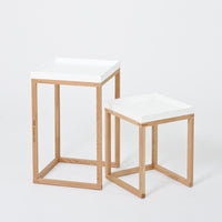 Side tables 'Nest' oak white