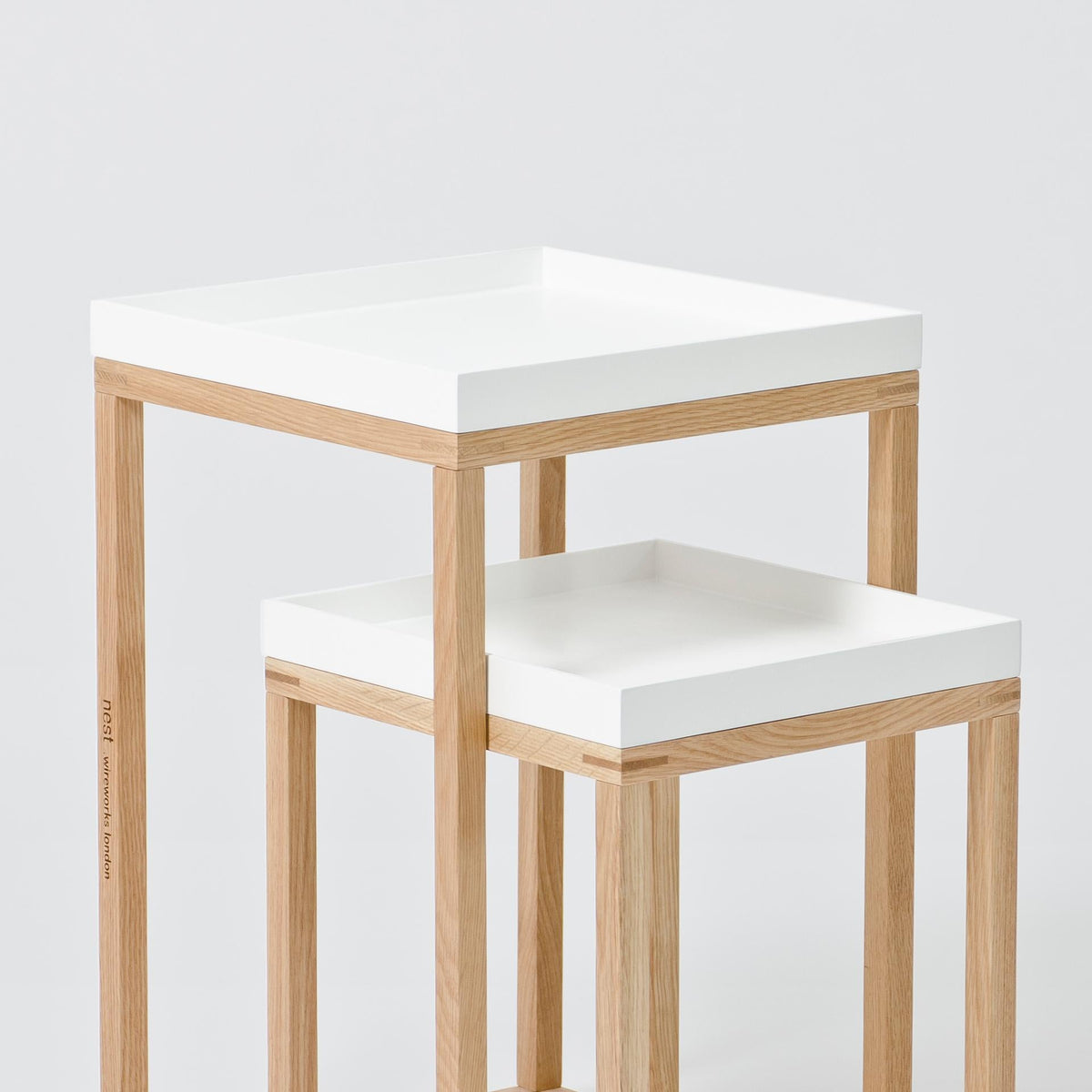 Side tables 'Nest' oak white