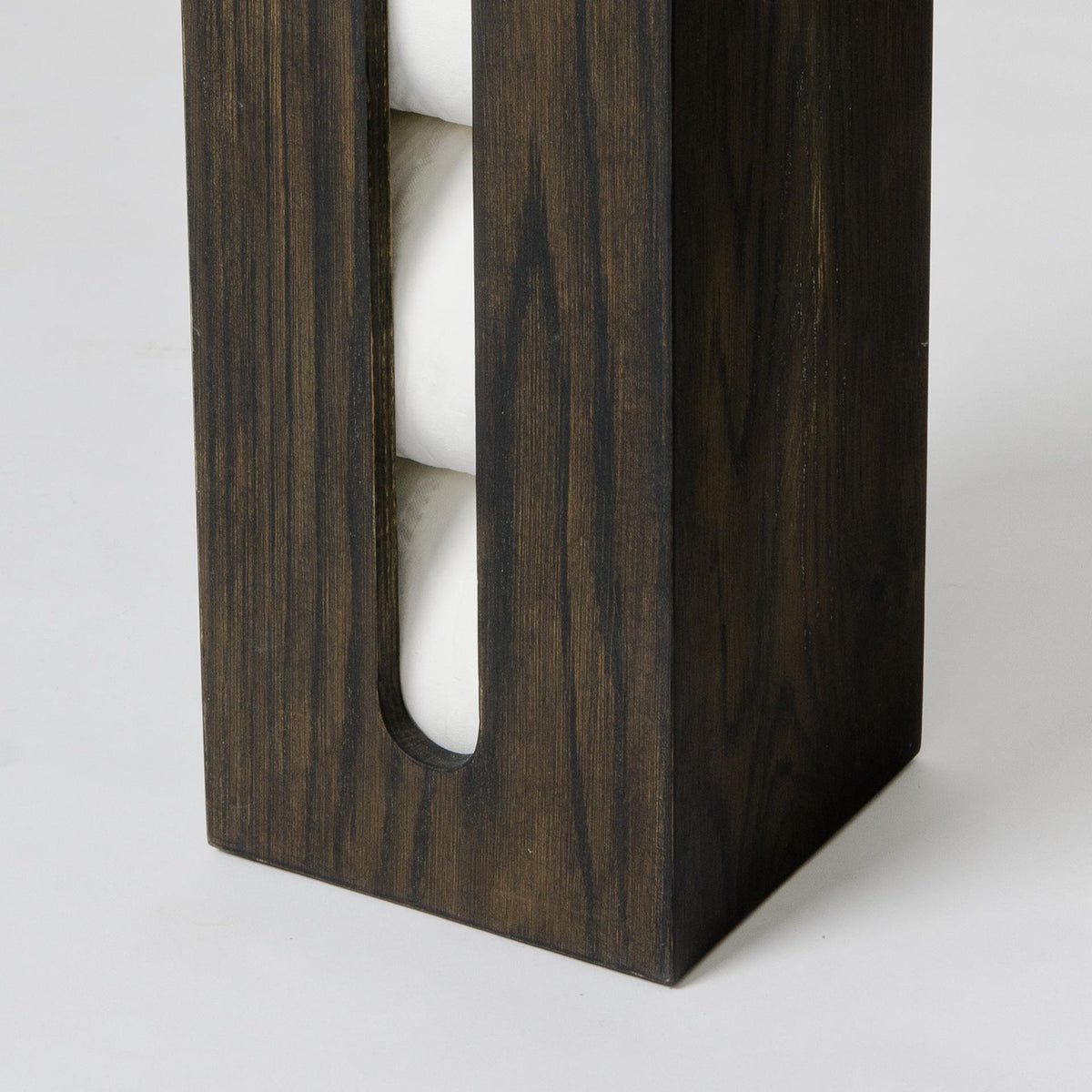 Toilet roll storage box dark oak