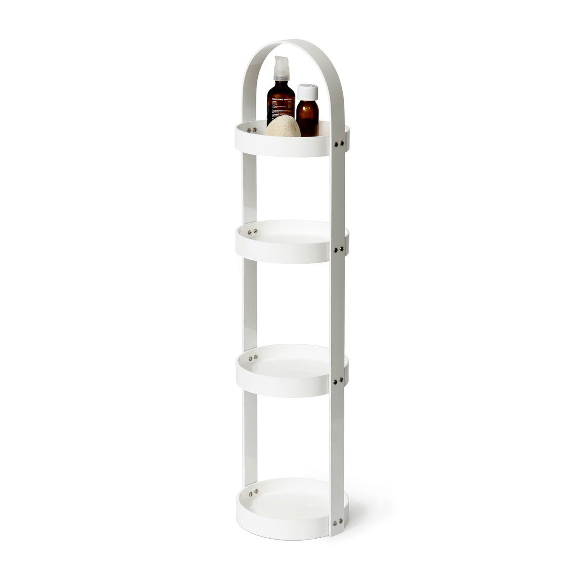 round caddy 4 tray - white