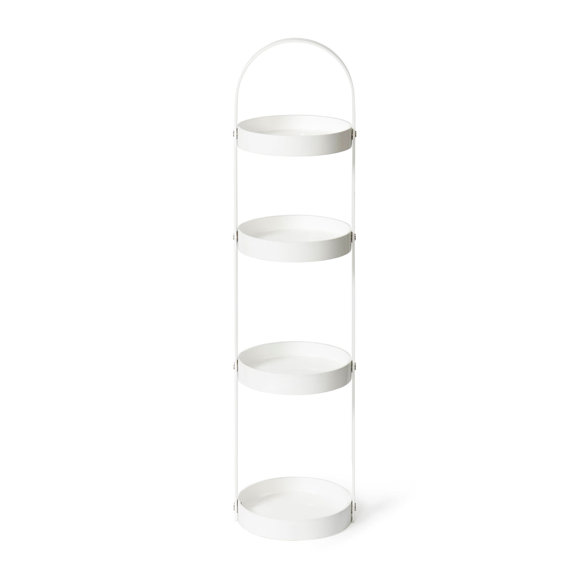 round caddy 4 tray - white