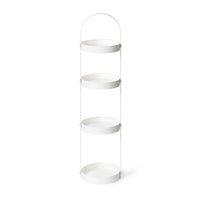 round caddy 4 tray - white