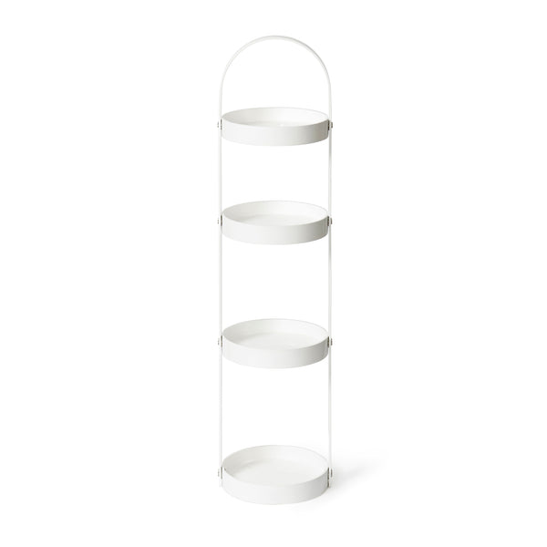 round caddy 4 tray - white