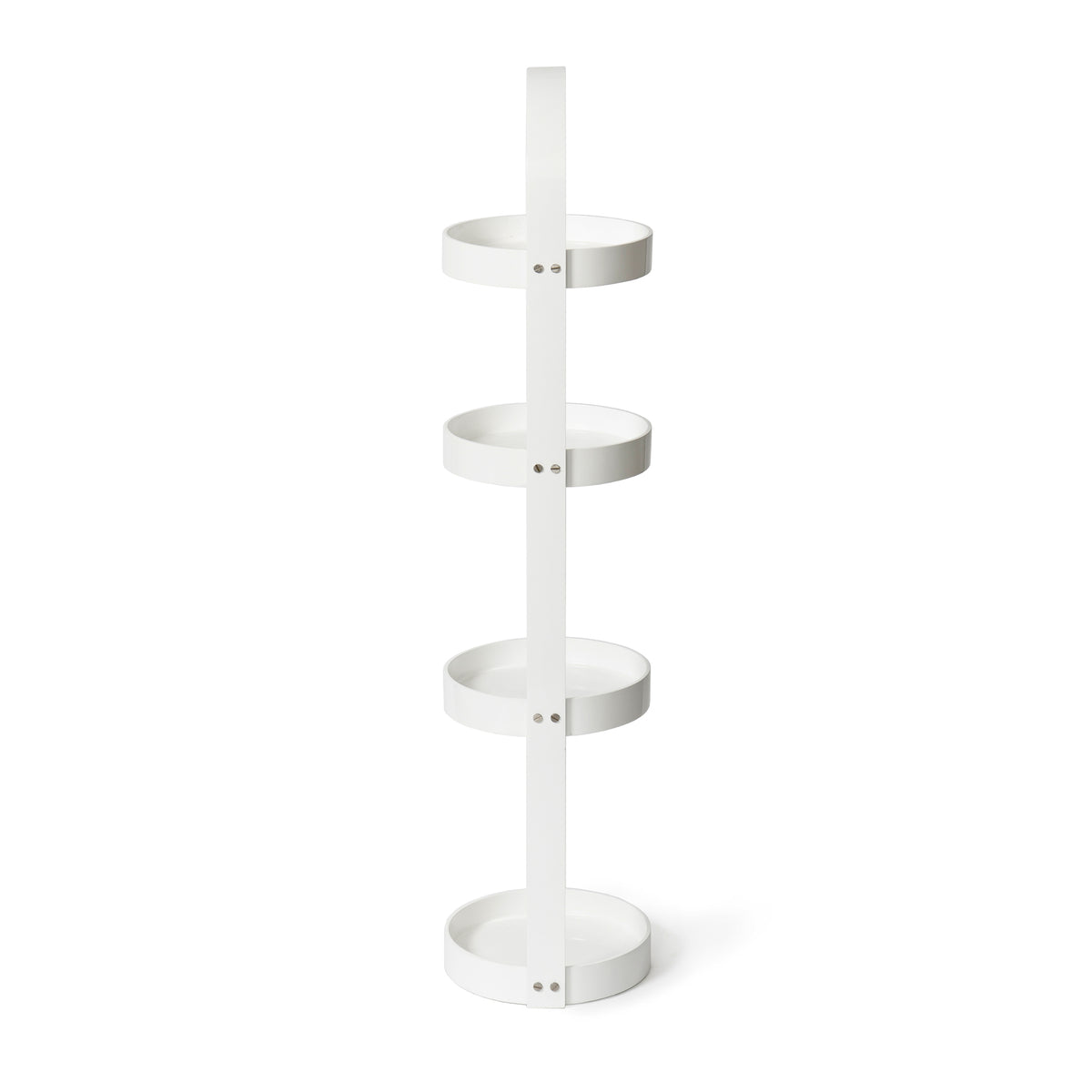 round caddy 4 tray - white
