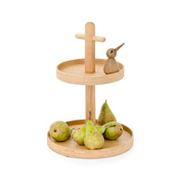 two tier fruit stand - oak