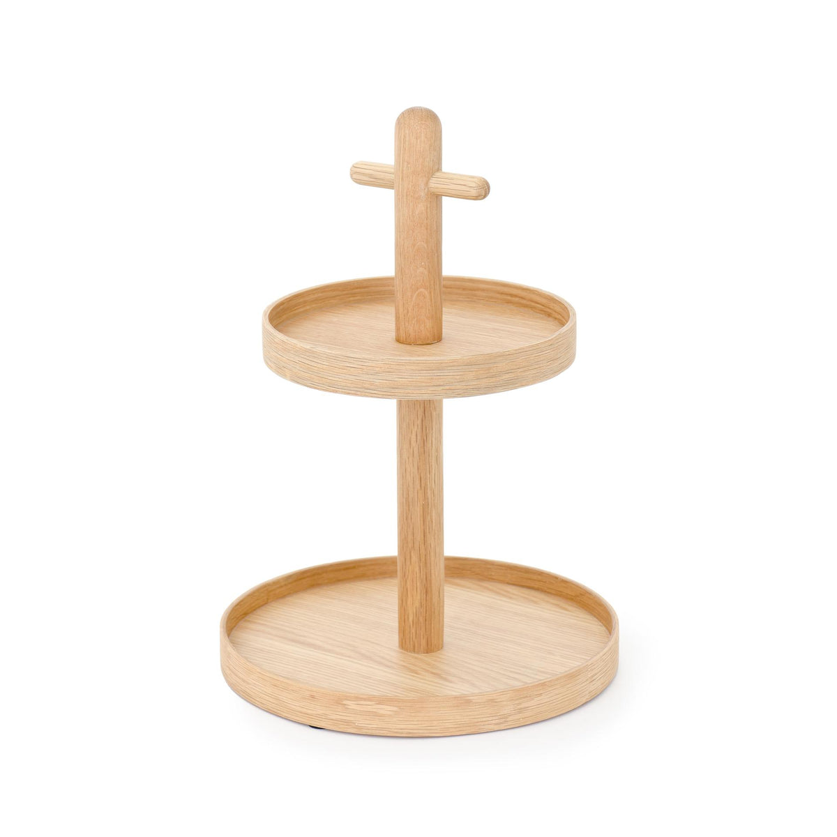 two tier fruit stand - oak
