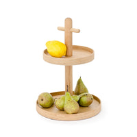 two tier fruit stand - oak