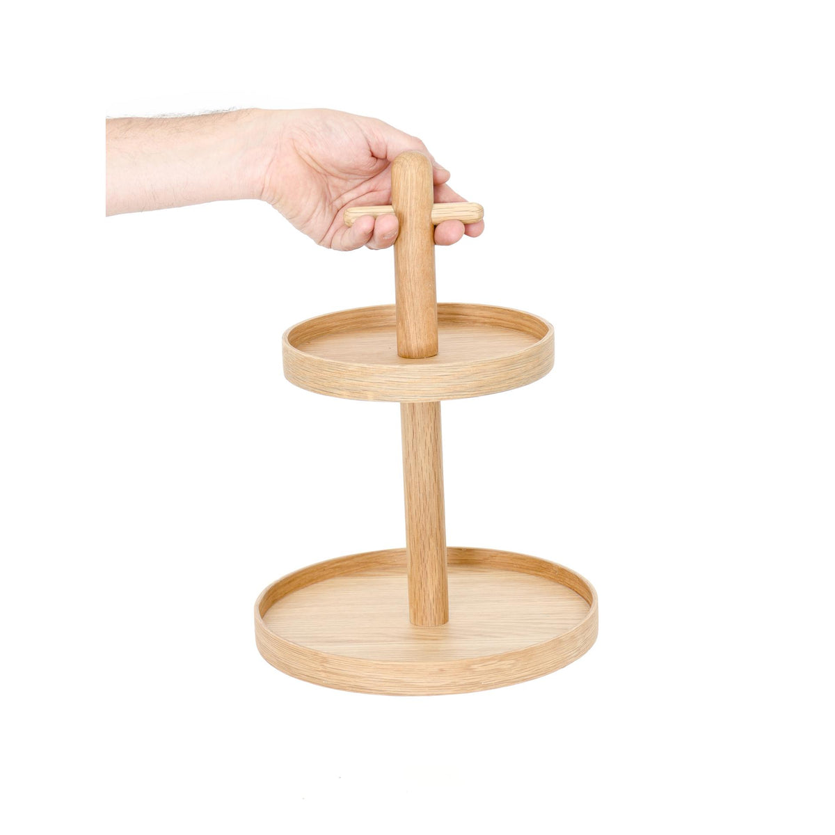 two tier fruit stand - oak