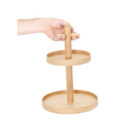 two tier fruit stand - oak