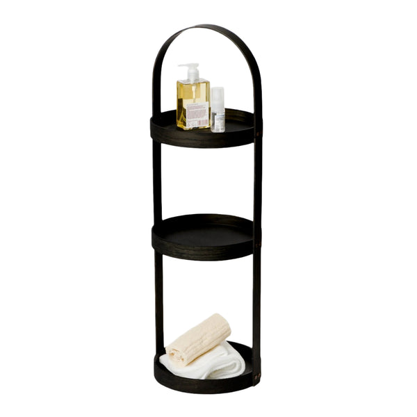round caddy 3 tray - dark oak