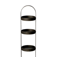 round caddy 4 tray - dark oak