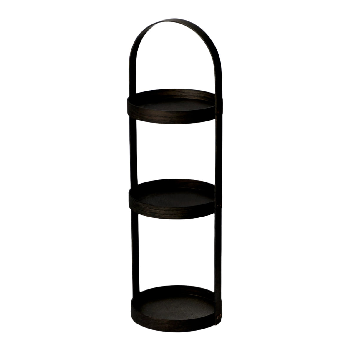 round caddy 3 tray - dark oak