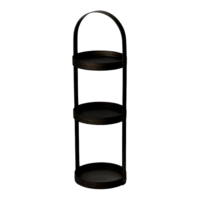 round caddy 3 tray - dark oak