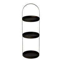 round caddy 3 tray - dark oak
