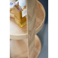 round caddy 3 tray - oak